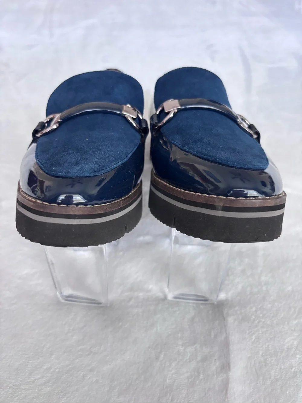 ALEX MARIE Gemima Marine Navy Patent Leather Slip-On Loafer--EUC--9